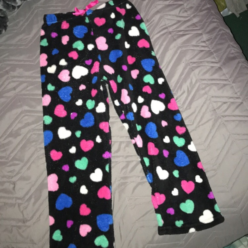 colorful heart soft pajama pants
